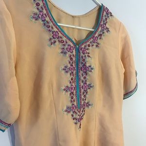 Peach 2pc pakistani teen girls suit